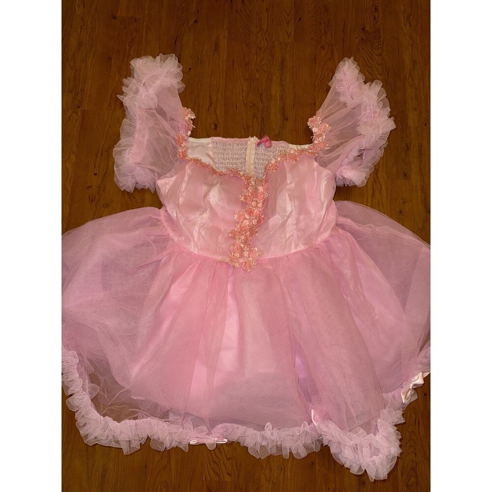 Sugar Thrillz Pink Rose Embellished Tulle Mini Frilly Dress With Bow Detail 2XL - Picture 2 of 6